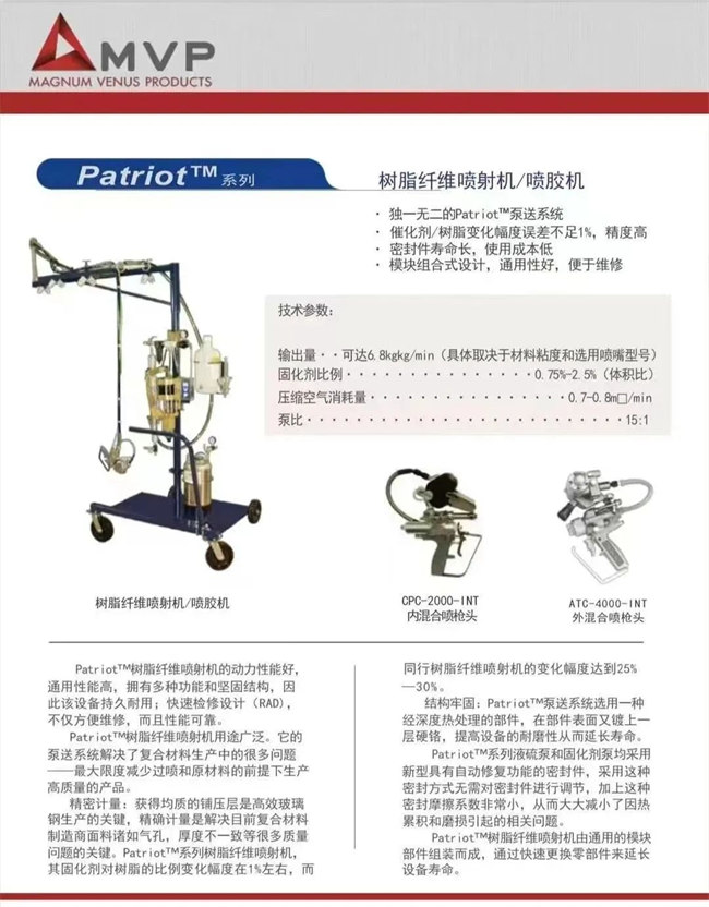 廣東博皓 美國MVP樹脂纖維噴射設(shè)備